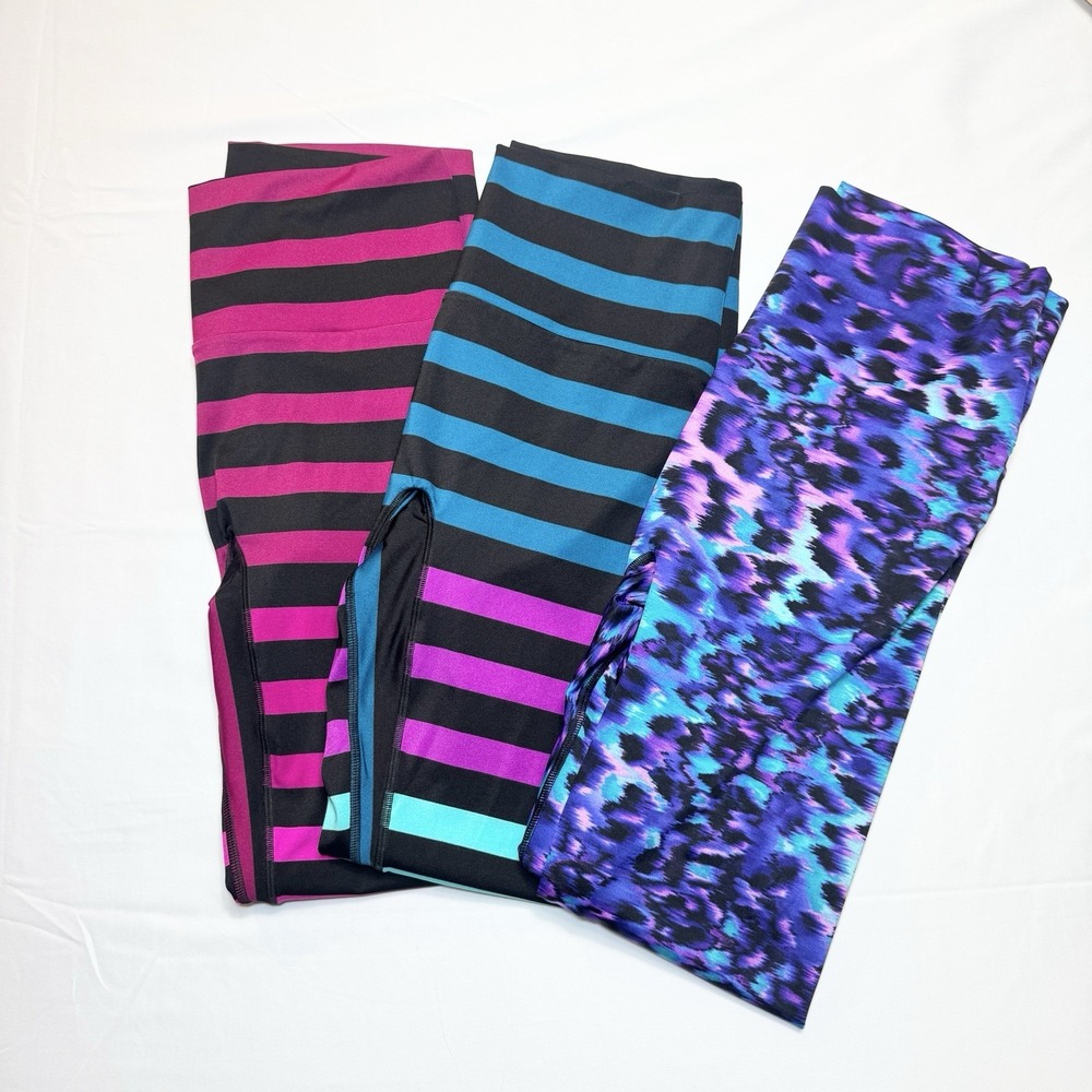 K-DEER Signature Stripe Leggings Length High Rise 2XL Bundle Ombre